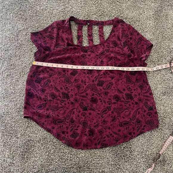 Torrid Abbey Georgette Cage Back Blouse Size 0/Large/12 Paisley Print - Picture 12 of 13